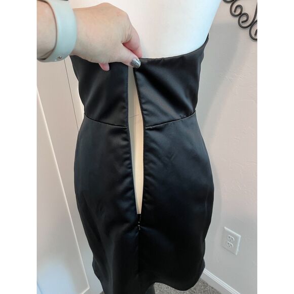 Jim Hjelm Occasions Black Strapless Satin Vintage Size 12 Dress - Picture 12 of 13